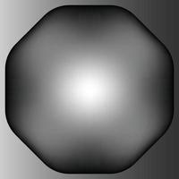 A black diamond with octagonal shape, three dimensional octagonal, jewelry gemstone, grey gradient background, black diamond vector illustration, suitable for web and apps button, jewelry shop logo