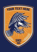 badge eagle and shield vector
