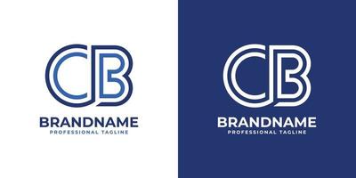 Letter CB Line Monogram Logo, suitable for any business with CB or BC initials. vector