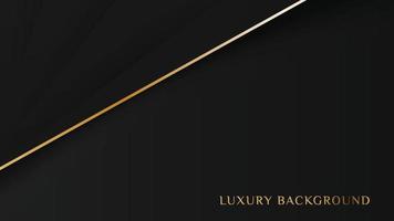 Abstract luxury dark black with diagonal shape gold line background vector