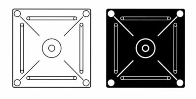 top view carrom board vector set isolated on white background