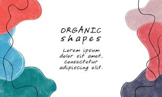 A colorful watercolor style hand drawn organic shapes background vector