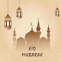 Modern-style Eid Mubarak greeting cards with social media design, Eid Mubarak Icon Vector, moon, mosque, and Logo vector