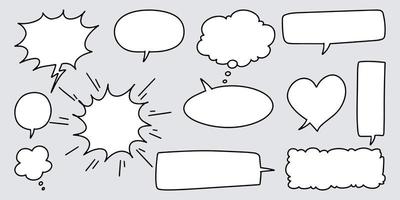 Doodle sketch style of speech bubbles hand drawn illustration. for concept design. vector