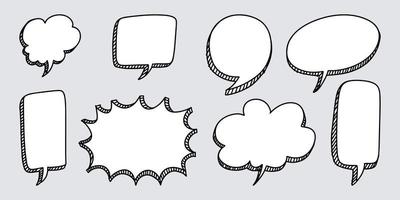 estilo de boceto de garabato de burbujas de discurso ilustración dibujada a mano. para el diseño de concepto. vector