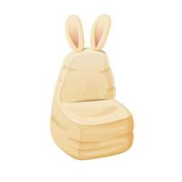 Cute baby beanbag chair with rabbit ears. vector