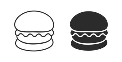 plano hamburguesa línea glifo vector Arte ilustración conjunto