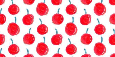 Cute Watercolor style of cherry fruit. Beautiful seamless pattern. sweet vibe background for food, drink and other. Find fill pattern on swatches vector