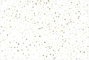 Random falling gold stars on white background. Glitter pattern for banner, greeting card, Christmas and New Year card, invitation, postcard, paper packaging vector