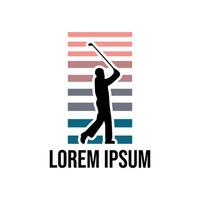 Golf Player Logo with background sunset vector
