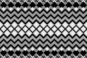 Black and white geometric ethnic seamless pattern design for wallpaper, background, fabric, curtain, carpet, clothing, and wrapping. vector