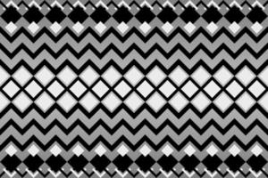 Black and white geometric ethnic seamless pattern design for wallpaper, background, fabric, curtain, carpet, clothing, and wrapping. vector