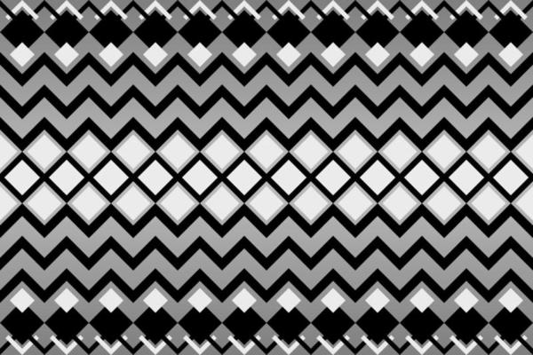 Black and white geometric ethnic seamless pattern design for wallpaper, background, fabric, curtain, carpet, clothing, and wrapping.
