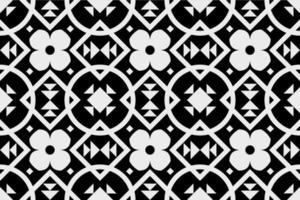 Black and white geometric ethnic seamless pattern design for wallpaper, background, fabric, curtain, carpet, clothing, and wrapping. vector