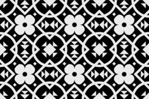 Black and white geometric ethnic seamless pattern design for wallpaper, background, fabric, curtain, carpet, clothing, and wrapping. vector