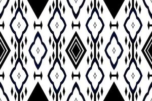 Black and white geometric ethnic seamless pattern design for wallpaper, background, fabric, curtain, carpet, clothing, and wrapping. vector