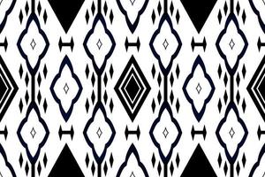 Black and white geometric ethnic seamless pattern design for wallpaper, background, fabric, curtain, carpet, clothing, and wrapping. vector