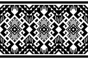 Black and white geometric ethnic seamless pattern design for wallpaper, background, fabric, curtain, carpet, clothing, and wrapping. vector