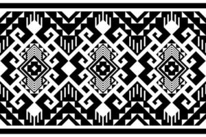 Black and white geometric ethnic seamless pattern design for wallpaper, background, fabric, curtain, carpet, clothing, and wrapping. vector