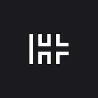 lujo y moderno hf letra logo diseño vector