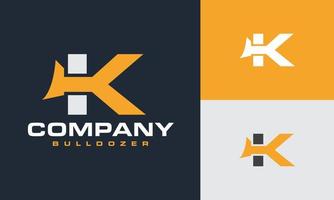 initial K bulldozer logo vector