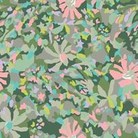 Vector flower with multi color illustration seamless repeat pattern