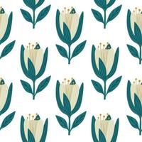 linda tulipán flor sin costura modelo. flor silvestre botánico diseño. decorativo floral ornamento fondo de pantalla. vector
