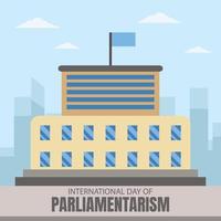 ilustración vector gráfico de gobierno edificio en el ciudad centro, Perfecto para internacional día, internacional día de parlamentarismo, celebrar, saludo tarjeta, etc.