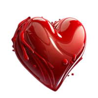 gyllene röd hjärta valentine dag med transparent bakgrund png