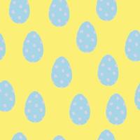 Seamless pattern with decorated eggs. Easter themed background. Pencil texture. vector