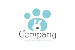 paw dog funny logo vector