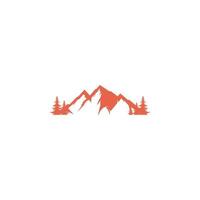 mountain logo with pine trees around it vector