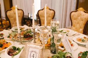 Serving a festive guest wedding table in a classic style photo