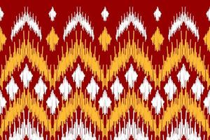 Abstract ethnic tribal pattern art. Ethnic ikat red seamless pattern. American and Mexican style. vector