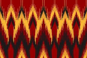 Abstract ethnic tribal pattern art. Ethnic ikat red seamless pattern. American and Mexican style. vector