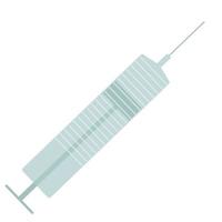 Vector injection. Applicable to vaccine injection, vaccination illustration. flat icon plastic syringe with needle. Vector illustration