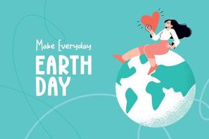 International Mother Earth Day. Ecology, environmental problems and environmental protection. Vector illustration for graphic and web design, business presentation, marketing and print material.