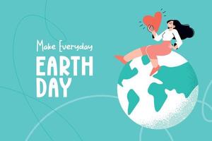 International Mother Earth Day. Ecology, environmental problems and environmental protection. Vector illustration for graphic and web design, business presentation, marketing and print material.