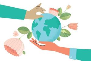 International Mother Earth Day. Ecology, environmental problems and environmental protection. Vector illustration for graphic and web design, business presentation, marketing and print material.