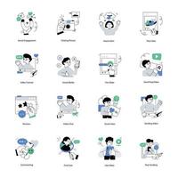 Collection of Media Flat Illustrations vector