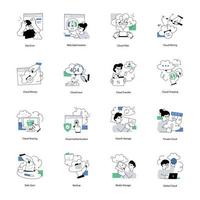 A Catchy Collection of Cloud Computing Flat Illustrations vector