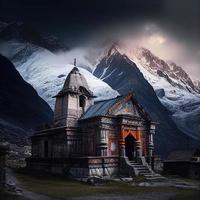 kedarnath templo, montañas foto