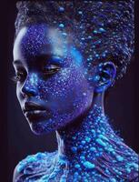 cybernetic cyberpunk astronaut covered girl photo