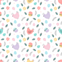 Chicken and eggs easter pattern. Design for Easter png