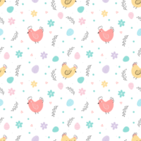 Chicken and eggs easter pattern. Design for Easter png