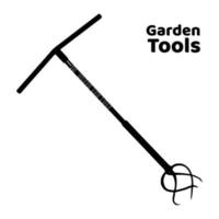 Cultivator root remover for the soil. Garden tools. Flat style icon. Isolated on white background. Vector. vector