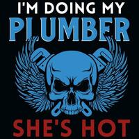 Plumber graphics tshirt design vector