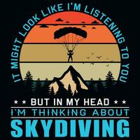 Skydiving graphics tshirt design vector