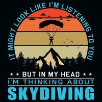 Skydiving graphics tshirt design vector