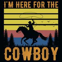 Cowboy vintages tshirt design vector